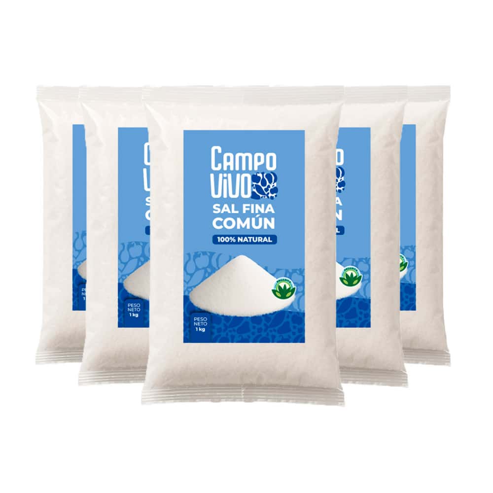 Sal fina común Campo Vivo (5 x 1 kg / 2.2 lb) - Miniatura 1