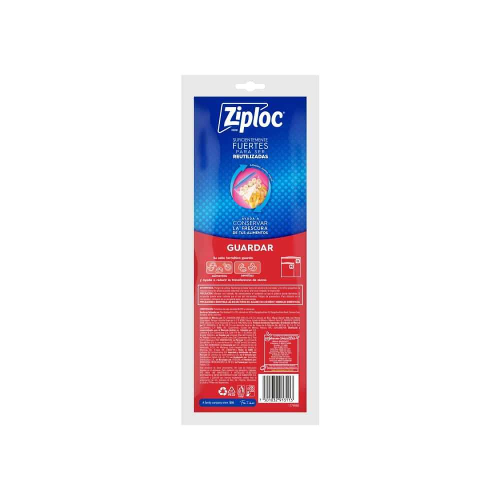 Bolsas grandes reutilizables de plástico transparente grandes para guardar Ziploc (10 U) - Miniatura 2
