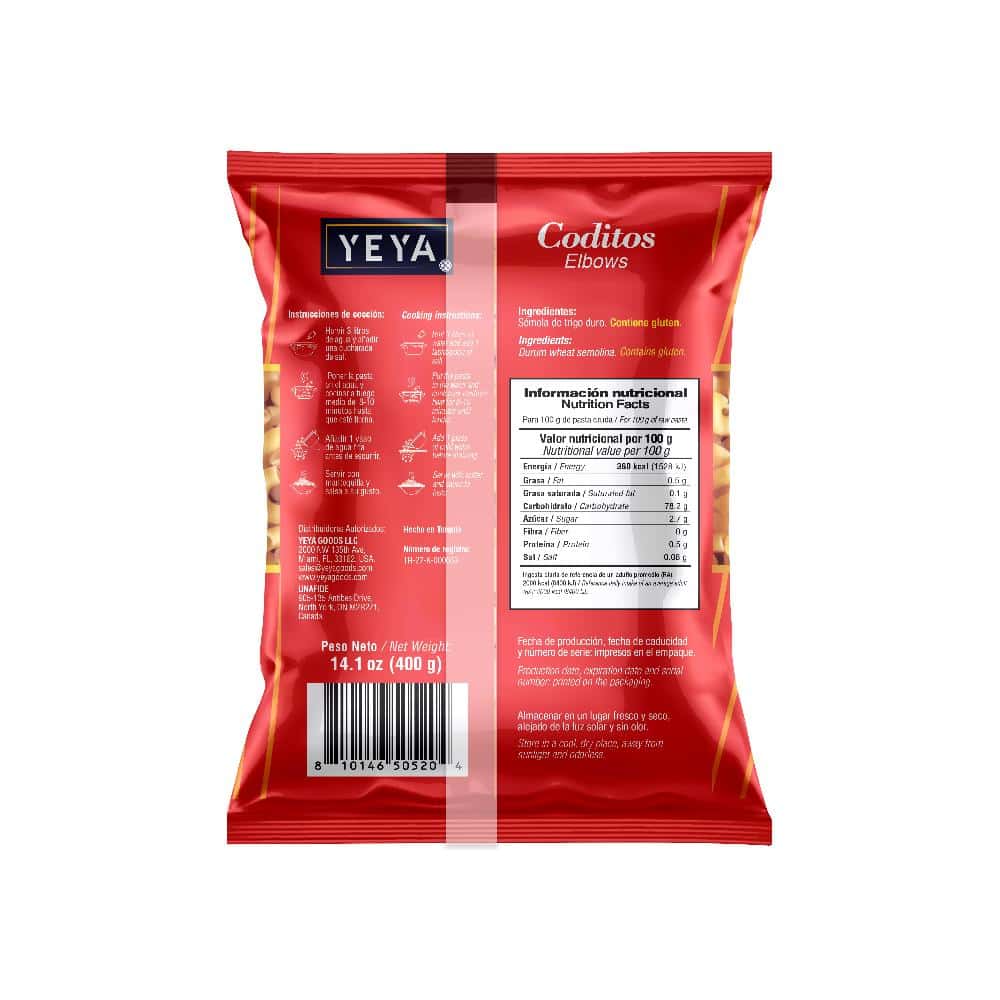 Coditos YEYA (400 g / 14.1 oz) - Miniatura 2
