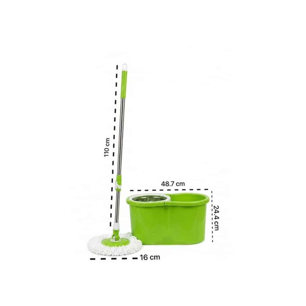 Fregona giratoria con mopa de repuesto color verde XL Soluciones - Miniatura 2