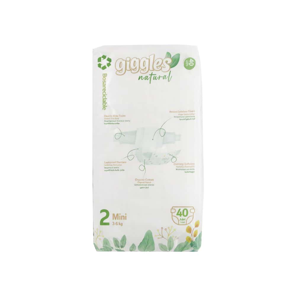 Pañales talla 2 mini Giggles Natural (40 U) - Miniatura 4