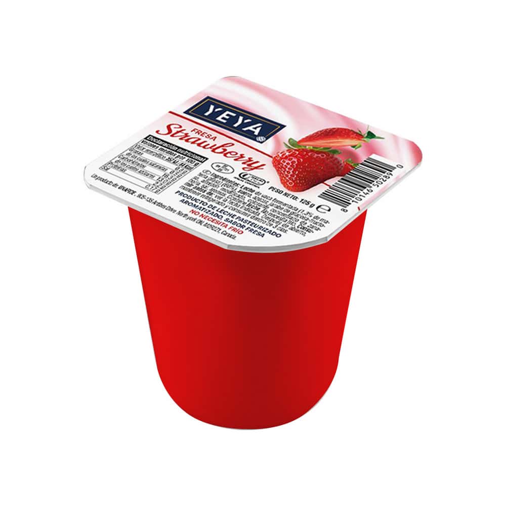 Yogurt pasteurizado sabor a fresa YEYA (24 x 125 g / 4.41 oz) - Miniatura 4