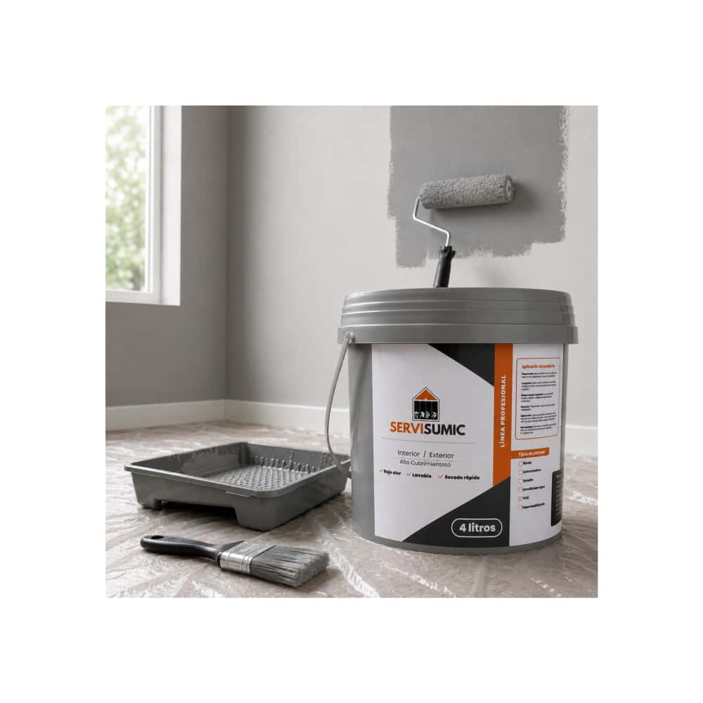 Pintura de vinil color gris SERVISUMIC (4 L) - Miniatura 4