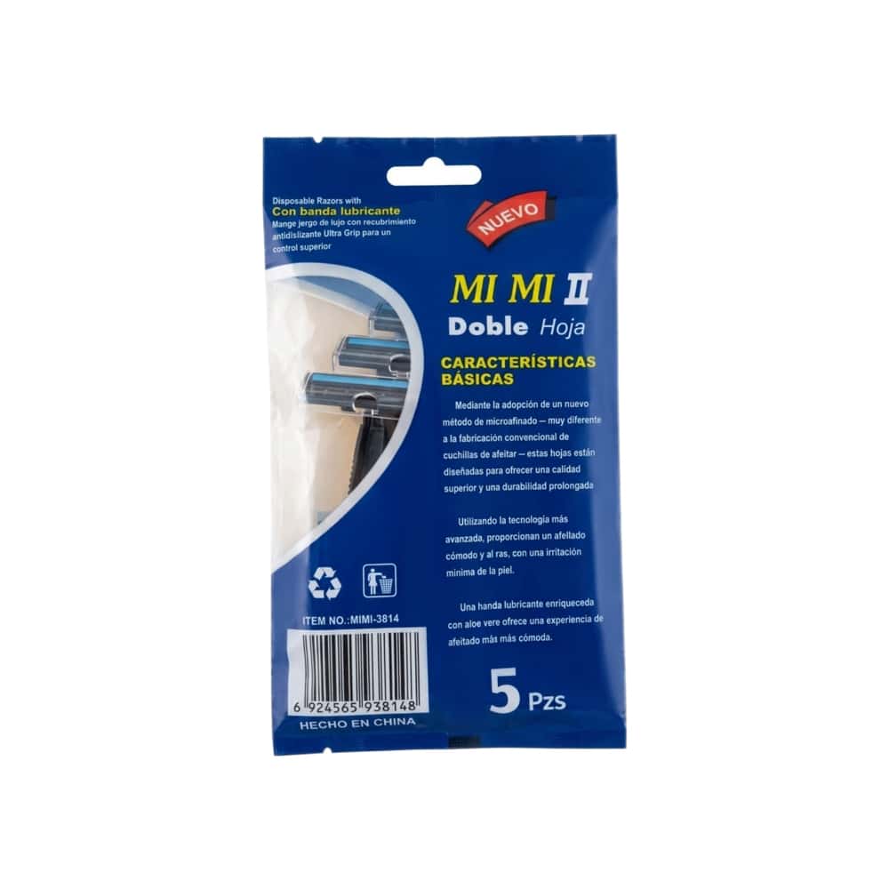 Máquinas de afeitar desechables doble hoja MI MI II (5 U) - Miniatura 2