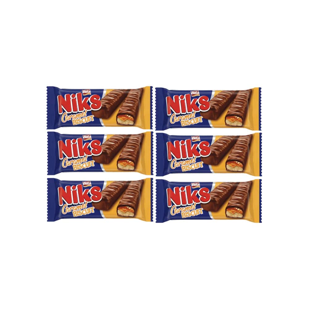 Galletas rellenas de caramelo y cubiertas de chocolate Niks Bifa (6 x 50 g / 1.76 oz) - Miniatura 1
