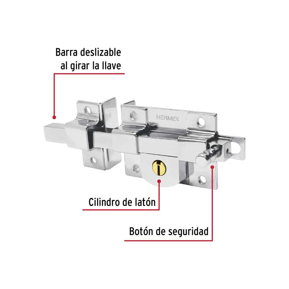 Cerradura de barra libre izquierda Hermex CB-45I - Miniatura 2