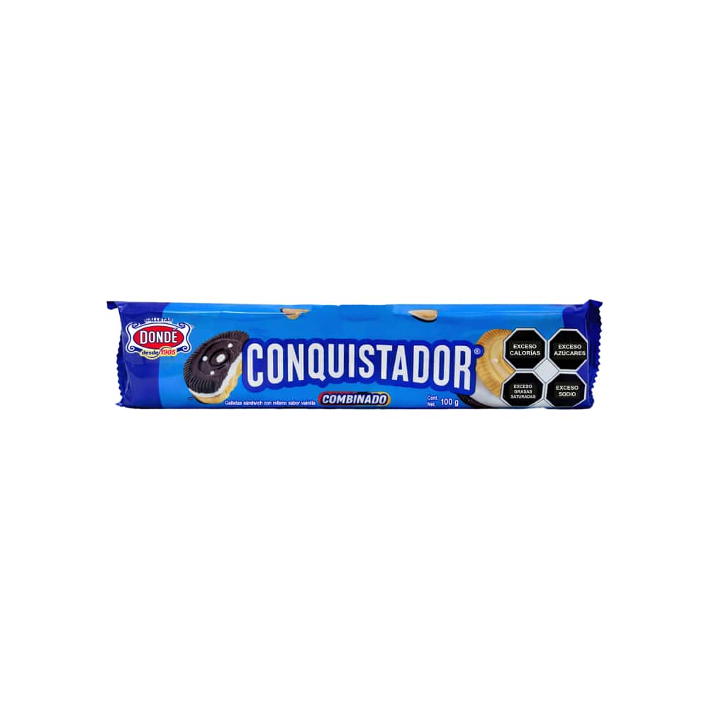 Galletas sándwich combinadas con relleno cremoso sabor a vainilla Dondé Conquistador (100 g / 3.53 oz) - Miniatura 1