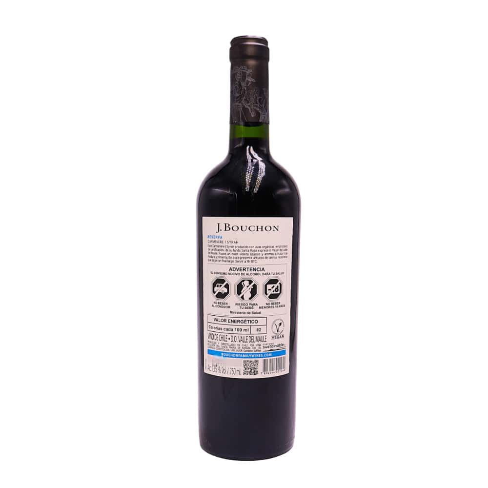 Vino tinto Reserva Carménère - Syrah J. Bouchon (750 ml) - Miniatura 3