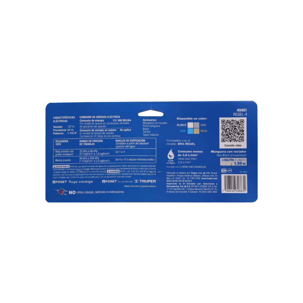 Ducha eléctrica 5400 E Foset REGEL-4 - Miniatura 4