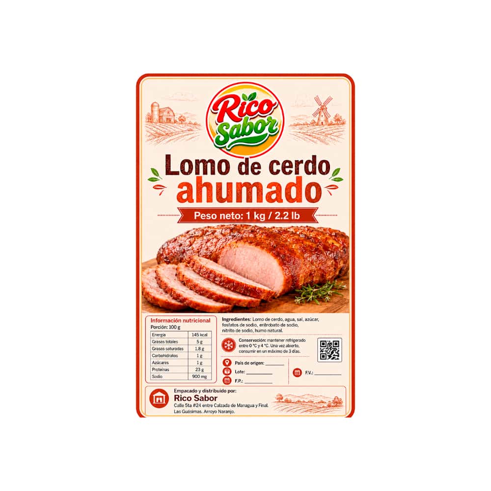 Lomo de cerdo ahumado Rico Sabor (1 kg / 2.2 lb) - Miniatura 3
