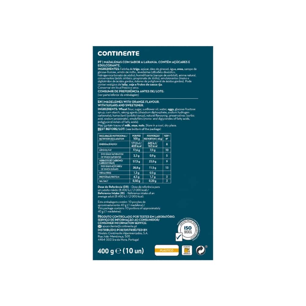Magdalenas de naranja Continente (400 g / 14.11 oz) - Miniatura 2