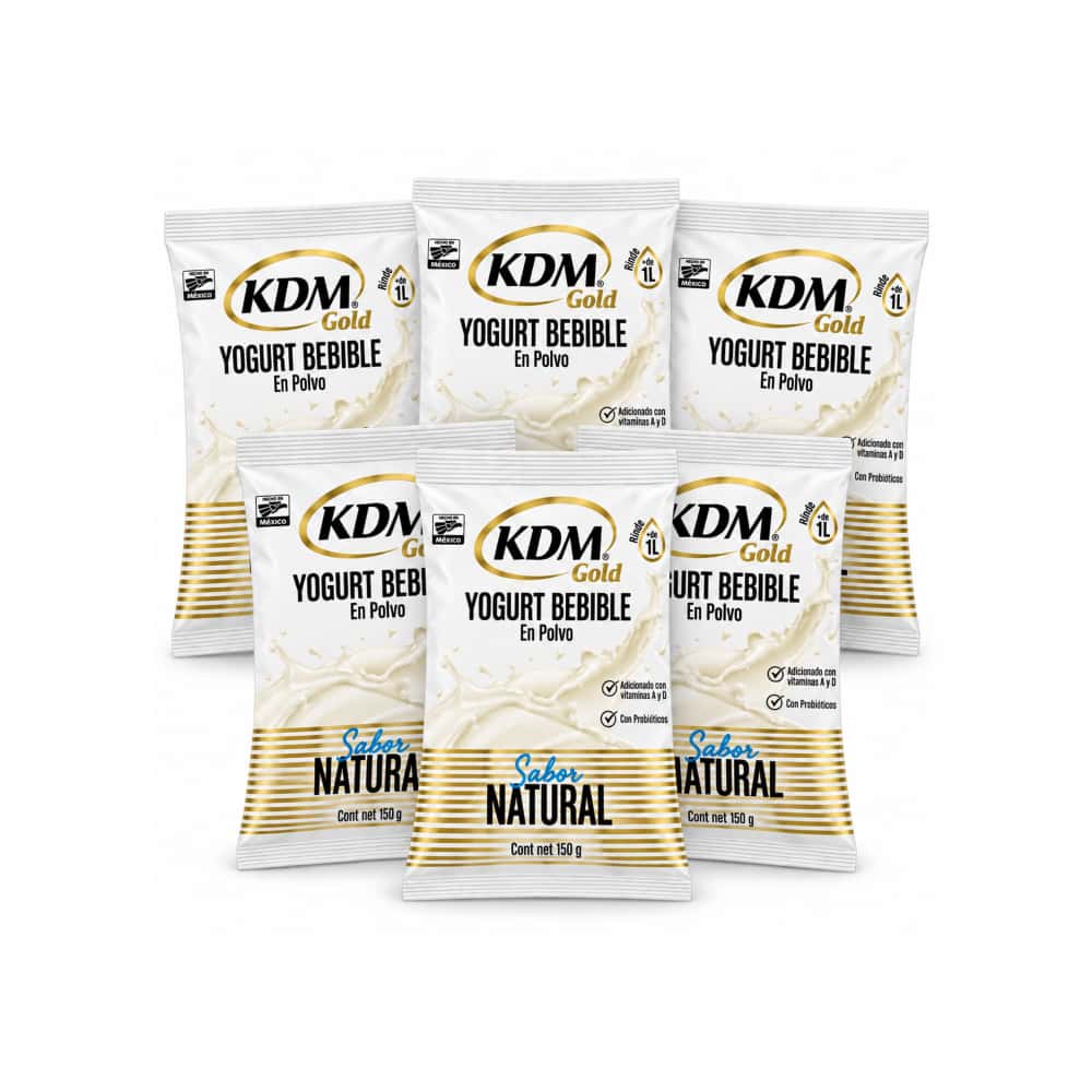 Yogurt en polvo bebible sabor natural KDM Gold (6 x 150 g / 5.29 oz) - Miniatura 1