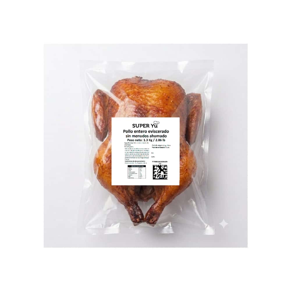 Pollo entero eviscerado sin menudos ahumado Super Yu (1.3 kg / 2.86 lb) - Miniatura 3