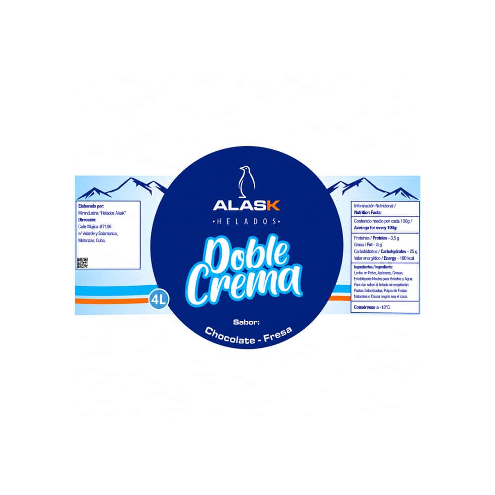 Helado doble crema sabor chocolate y fresa Alask (4 L) - Miniatura 2