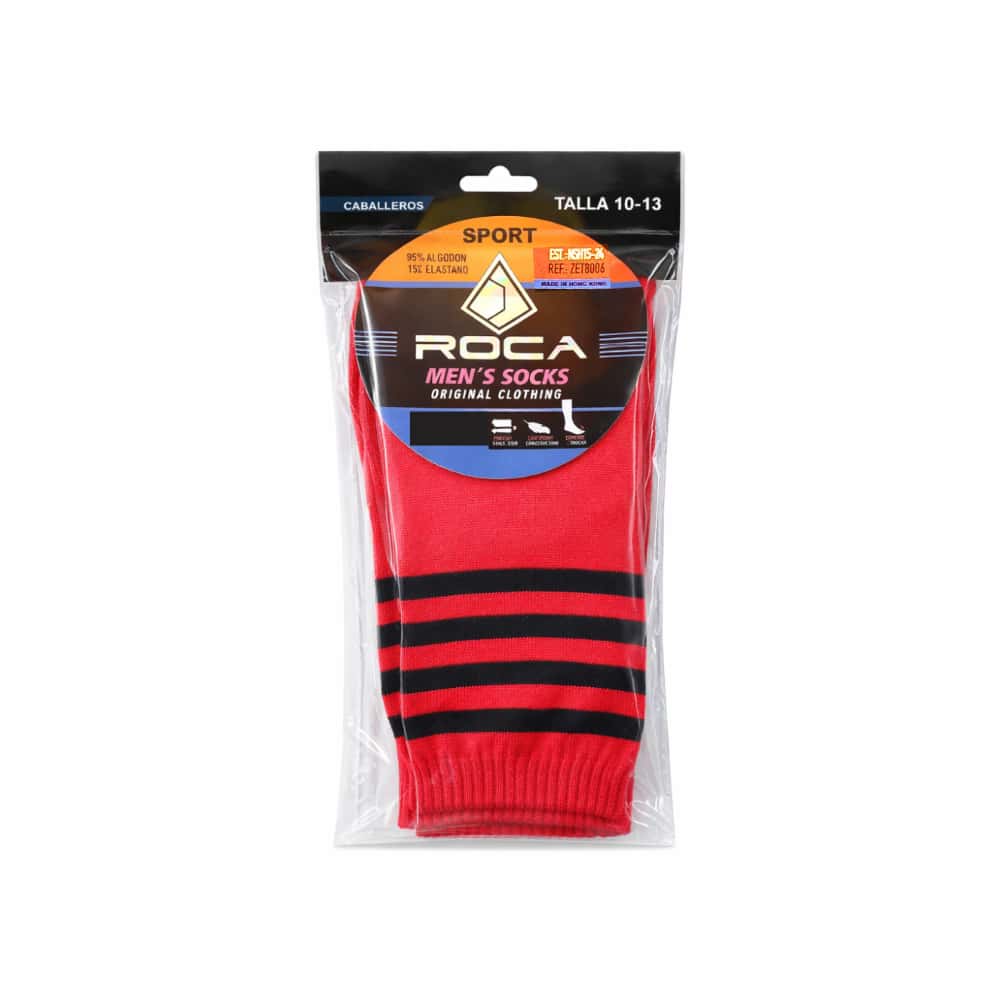 Par de medias de fútbol color rojo Roca (Talla 10 - 13) - Miniatura 4