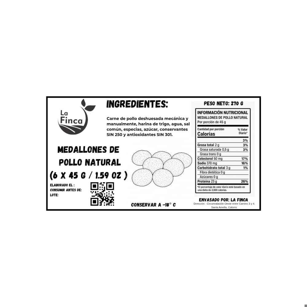 Medallones de pollo natural La Finca (6 x 45 g) - Miniatura 3