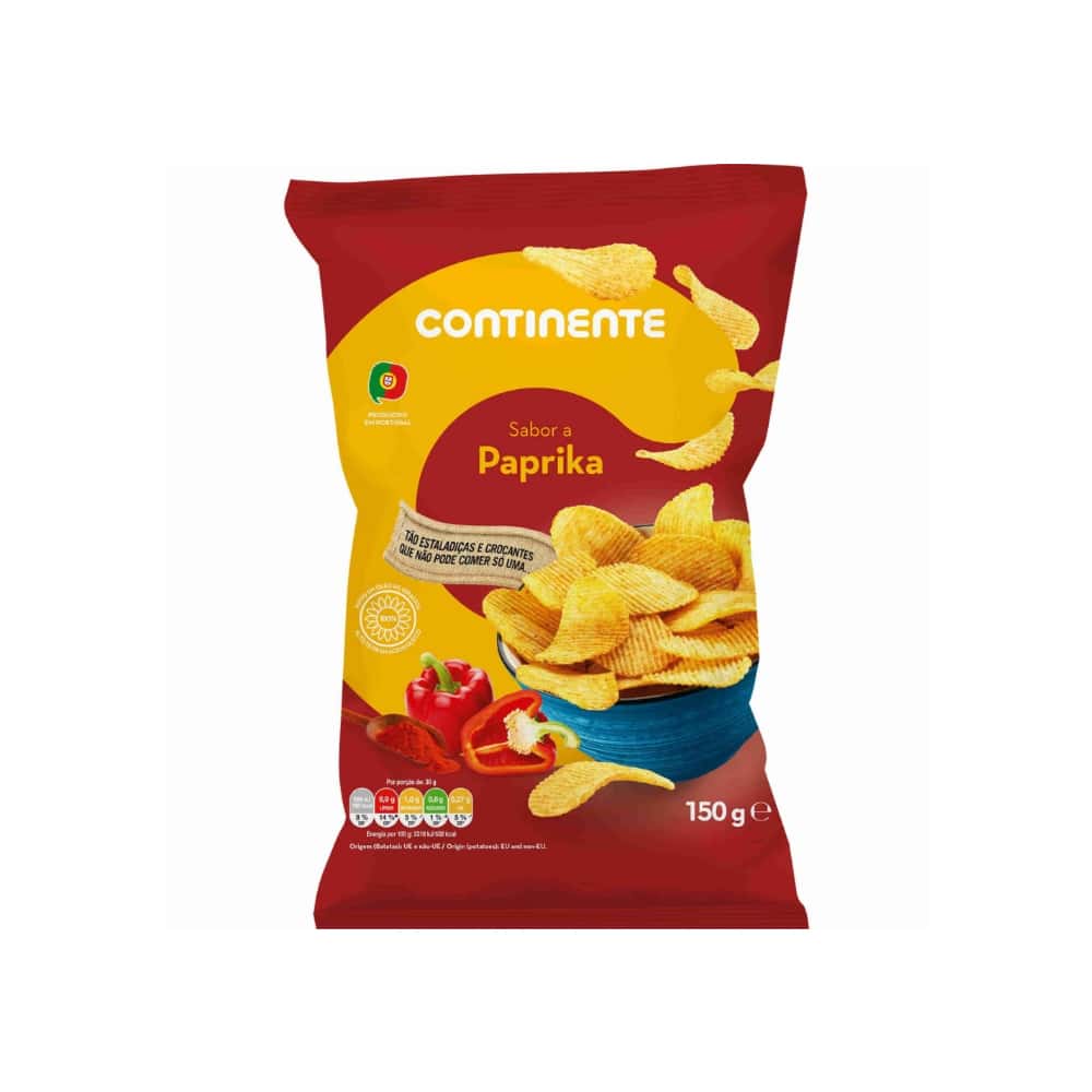 Patatas fritas onduladas sabor pimentón Continente (150 g / 5.29 oz) - Miniatura 1