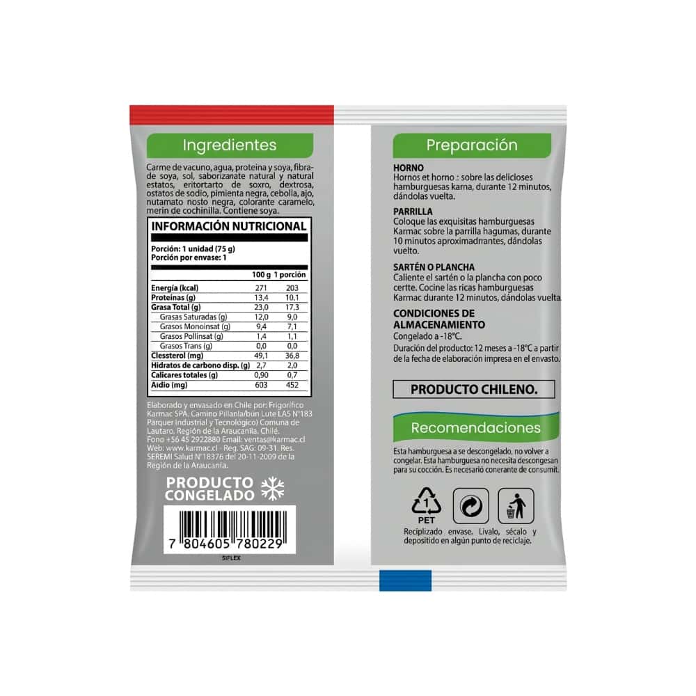 Hamburguesa de vacuno Karmac (75 g / 2.6 oz) - Miniatura 2
