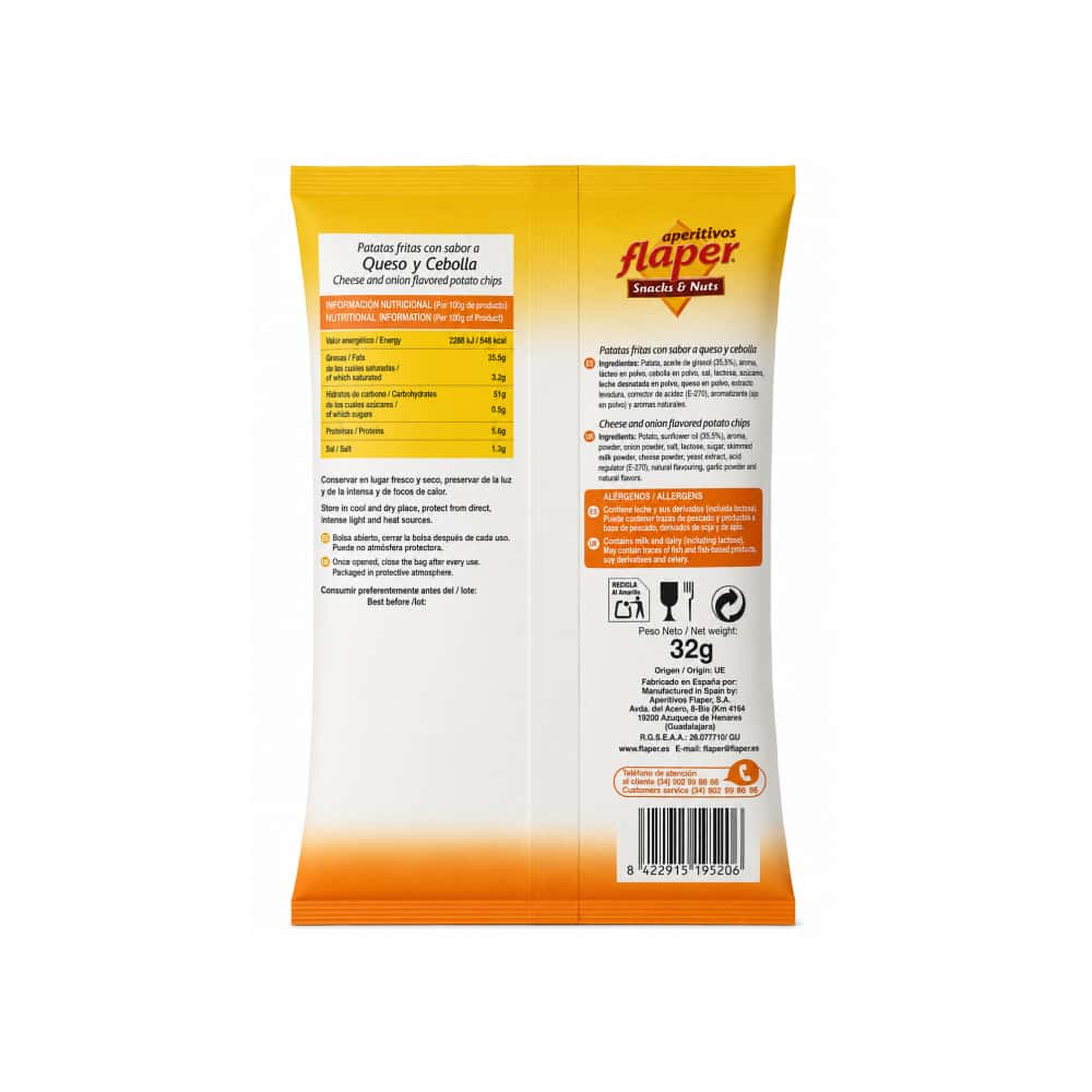 Papas fritas sabor a queso y cebolla Top-Chip Flaper (32 g / 1.13 oz) - Miniatura 2