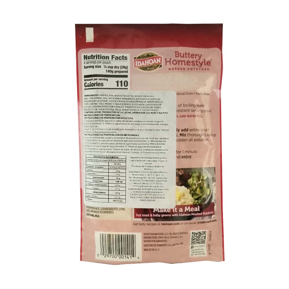 Puré de papa con mantequilla Idahoan (113.4 g / 4 oz) - Miniatura 3