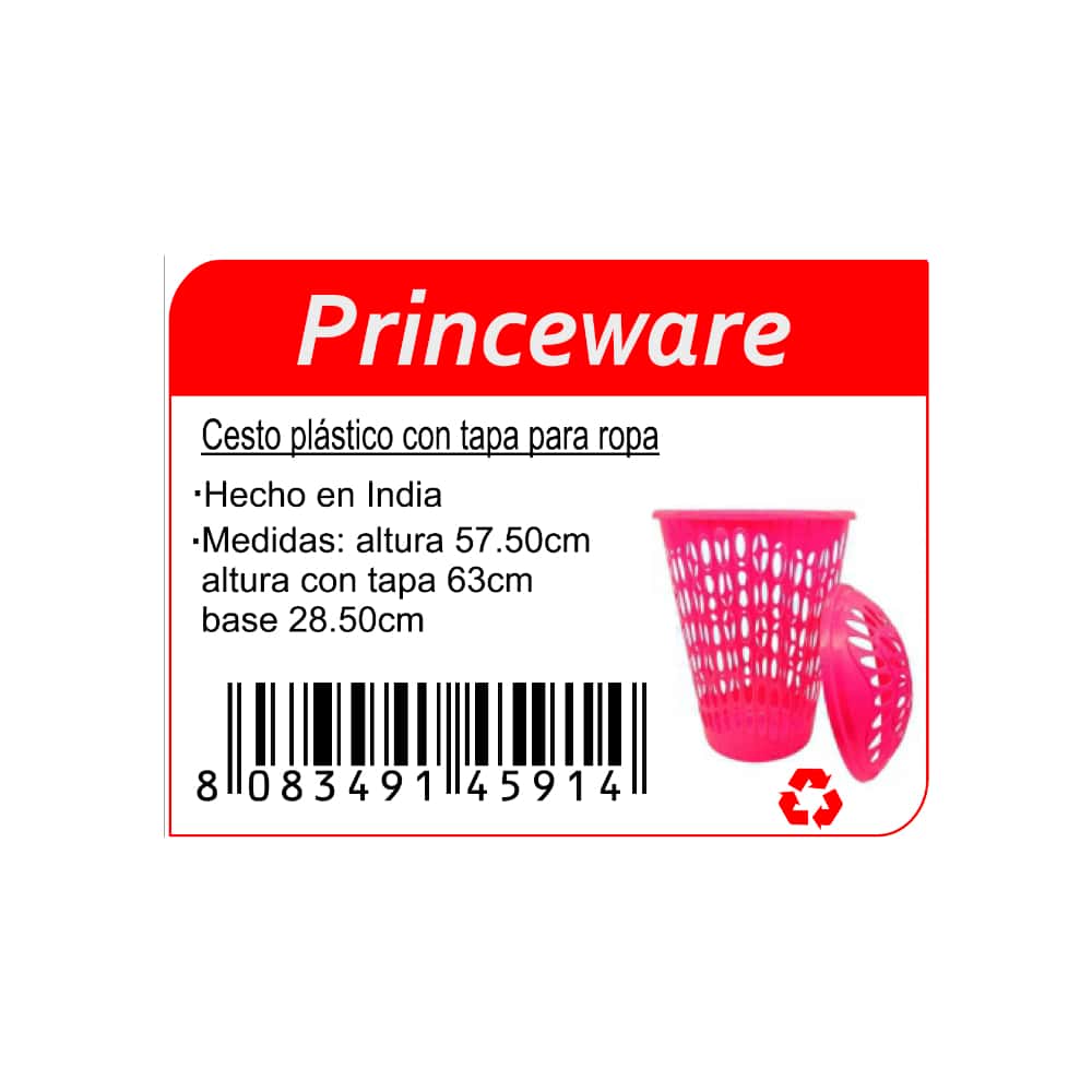 Cesto con tapa para ropa Princeware - Miniatura 5