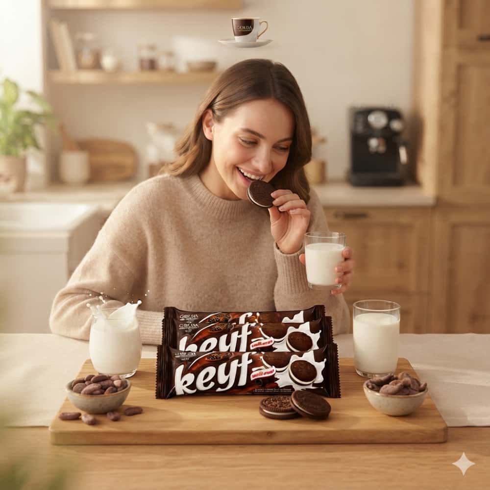 Galleta sándwich de chocolate con crema de vainilla Keyf Golda (50 g / 1.76 oz) - Miniatura 4