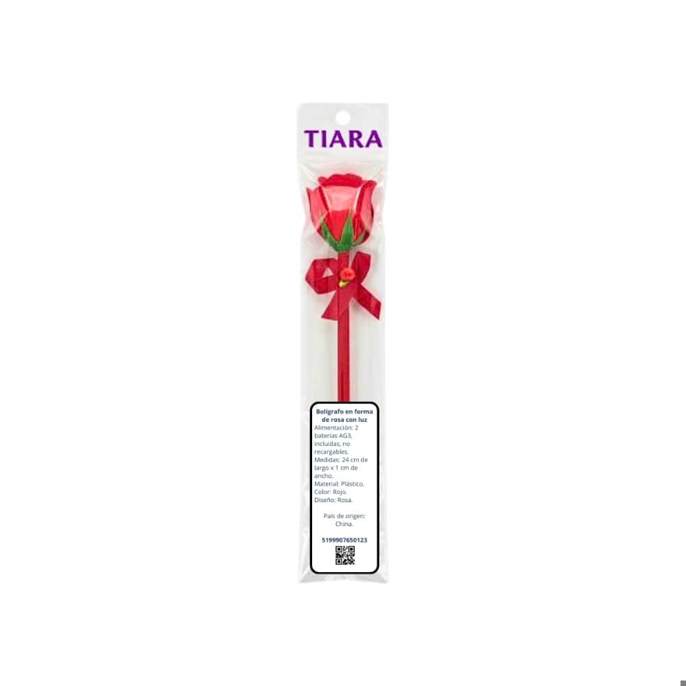 Bolígrafo en forma de rosa con luz Tiara - Miniatura 4
