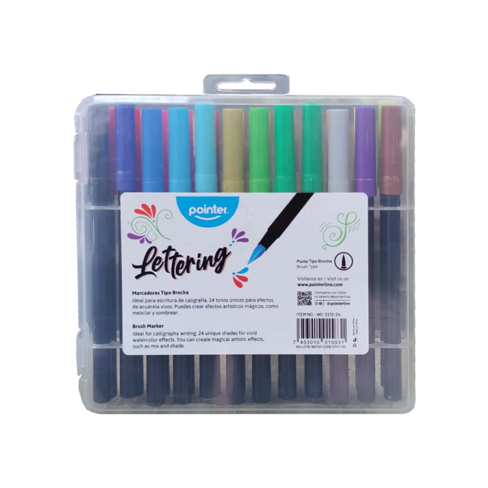 Juego de plumones marcadores Lettering de 24 colores Pointer - Miniatura 5
