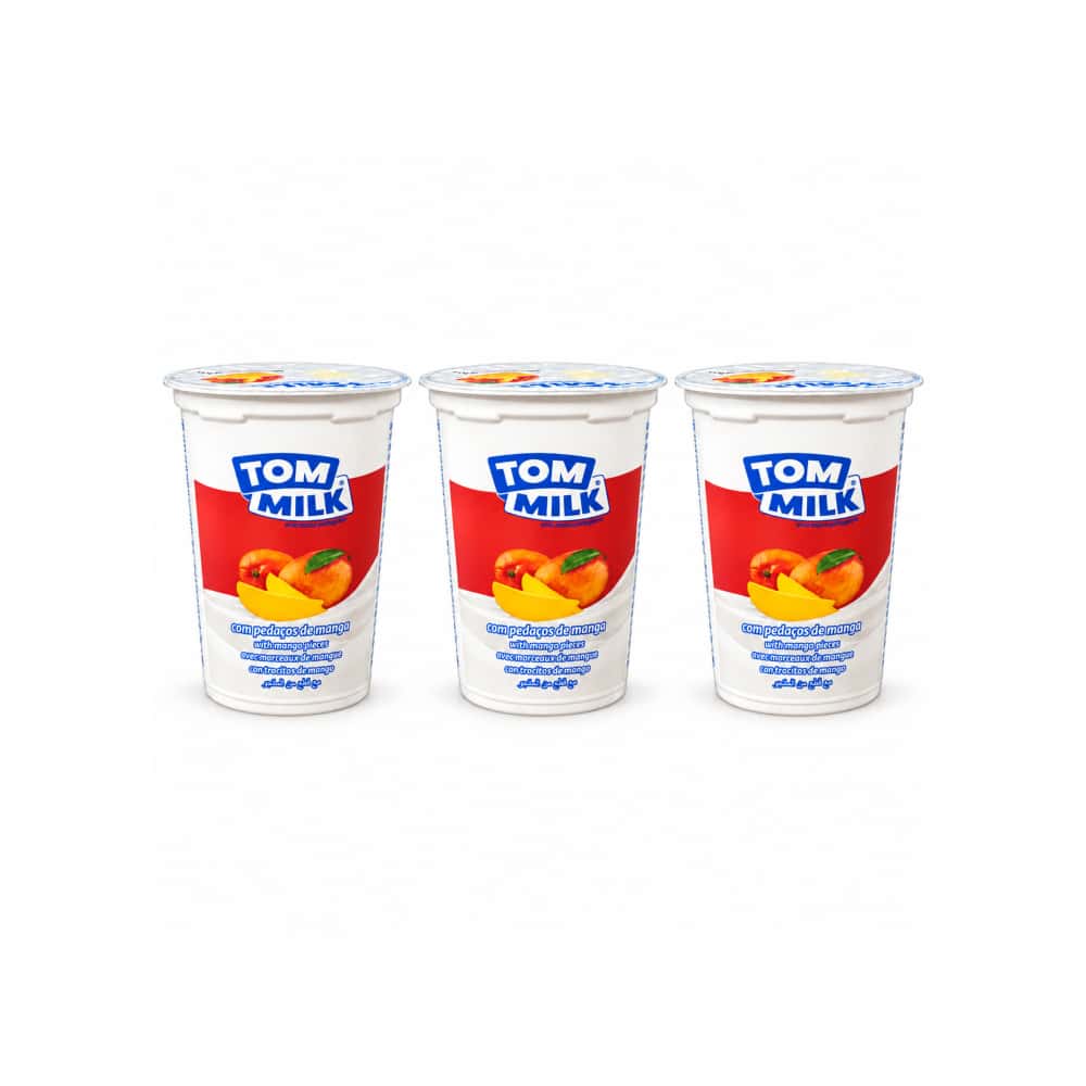 Yogurt pasteurizado sabor mango con trocitos de frutas Tom Milk (3 x 500 g / 1.10 lb) - Miniatura 1