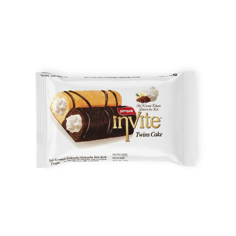 Pastelitos de chocolate y vainilla rellenos de crema de leche Invite Simsek (40 g / 1.41 oz) - Miniatura 1