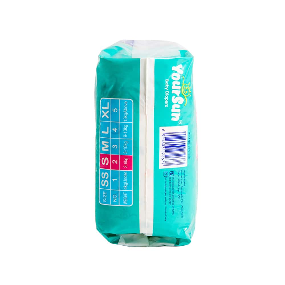 Pañales desechables para bebé de 3 - 6 kg talla S YourSun (30 U) - Miniatura 2