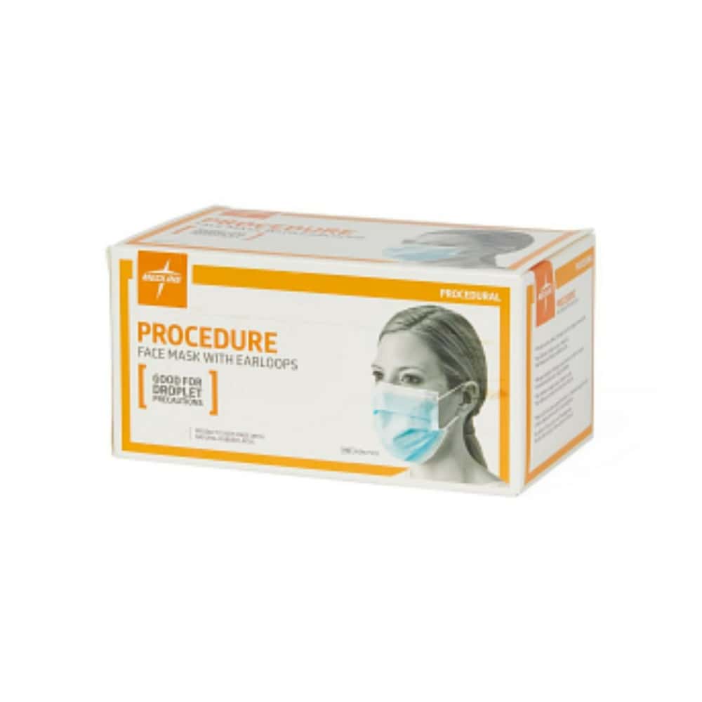 Mascarilla facial para procedimientos con bandas para las orejas desechable color azul Medline (1 U) - Miniatura 4