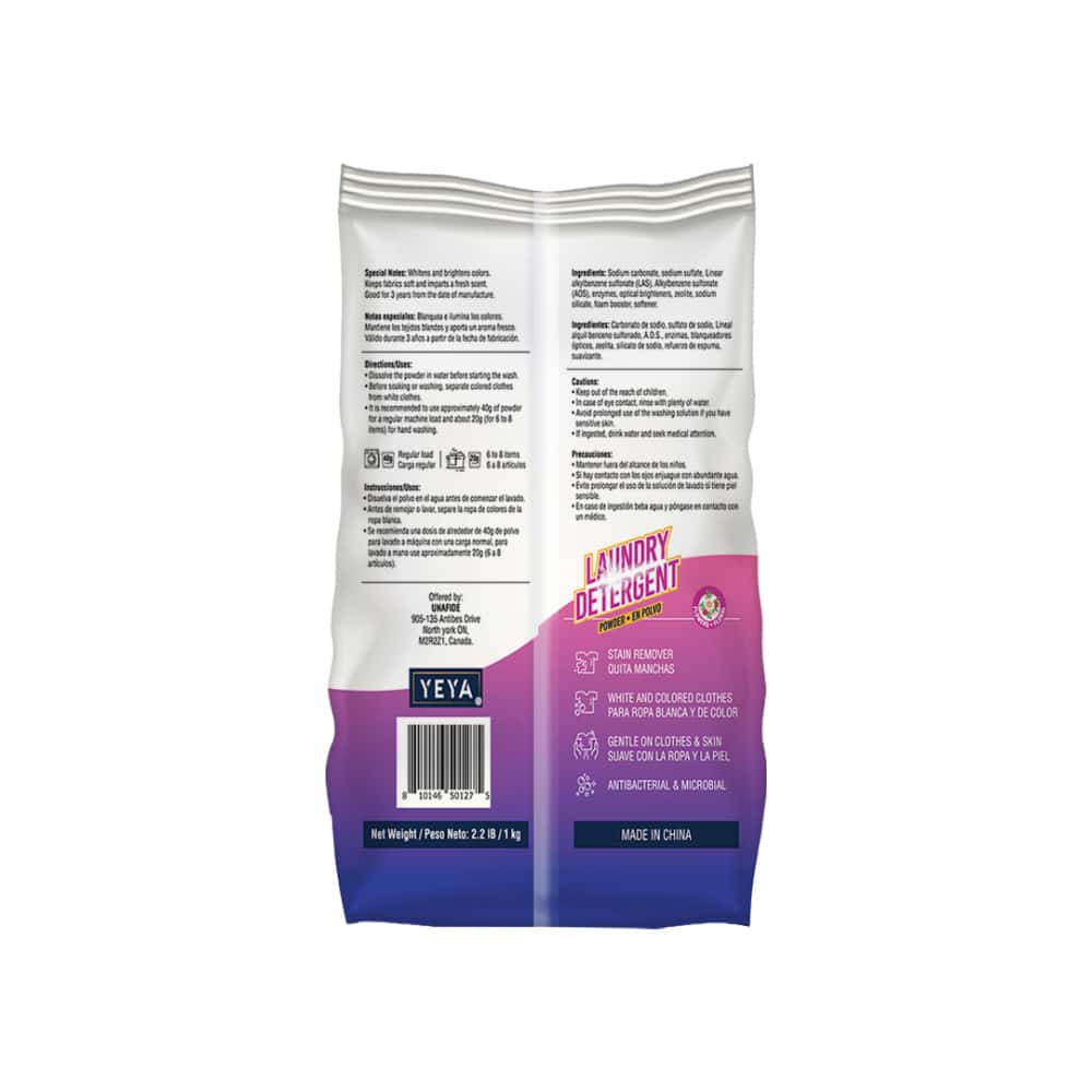 Detergente en polvo con aroma a flores YEYA (1 kg / 2.2 lb) - Miniatura 3