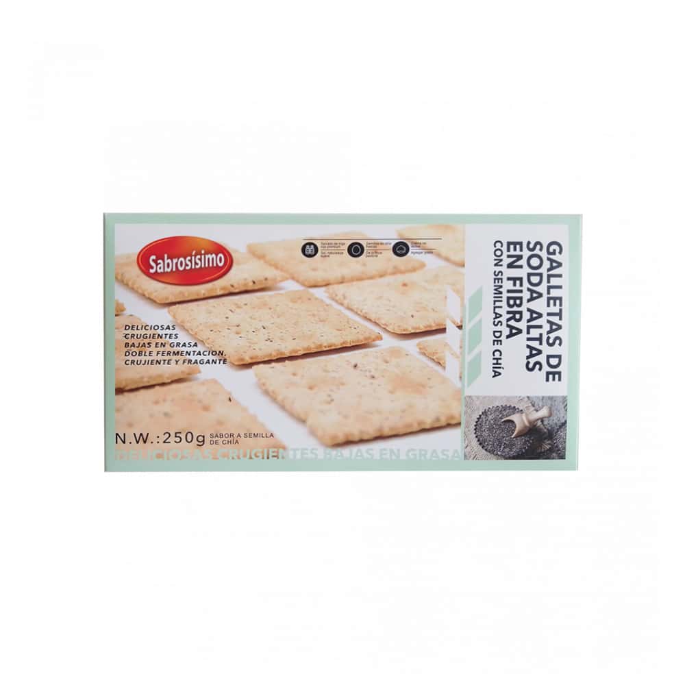 Combo Galletas de soda con semillas de Chía Sabrosísimo (2 x 250 g / 8.81 oz) +  Galletas de soda de grano negro con semilla de chía Sabrosísimo (2 x 250 g / 8.81 oz) - Miniatura 3