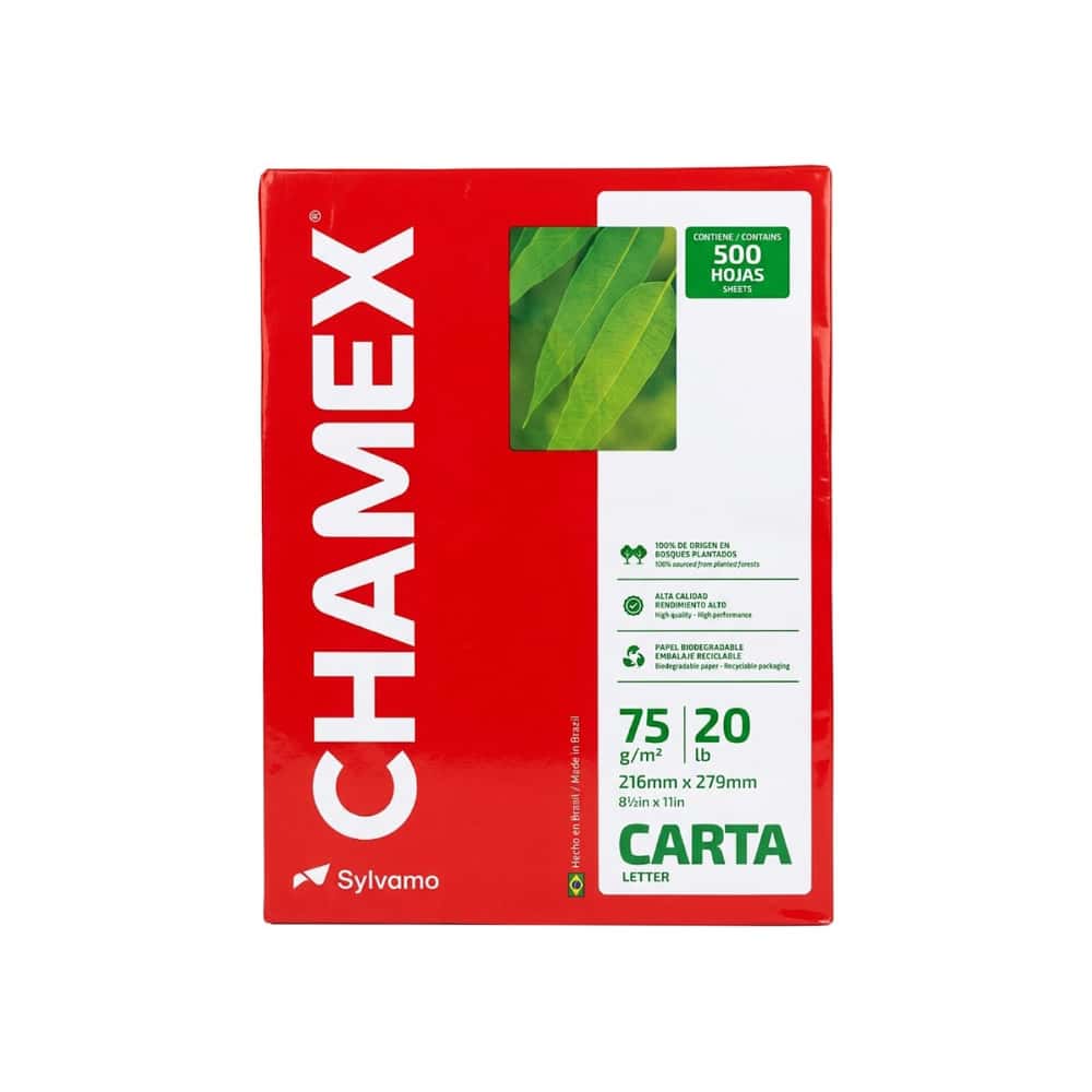 Paquete de hojas blancas Carta 75 g/m² Chamex (500 U) - Miniatura 3