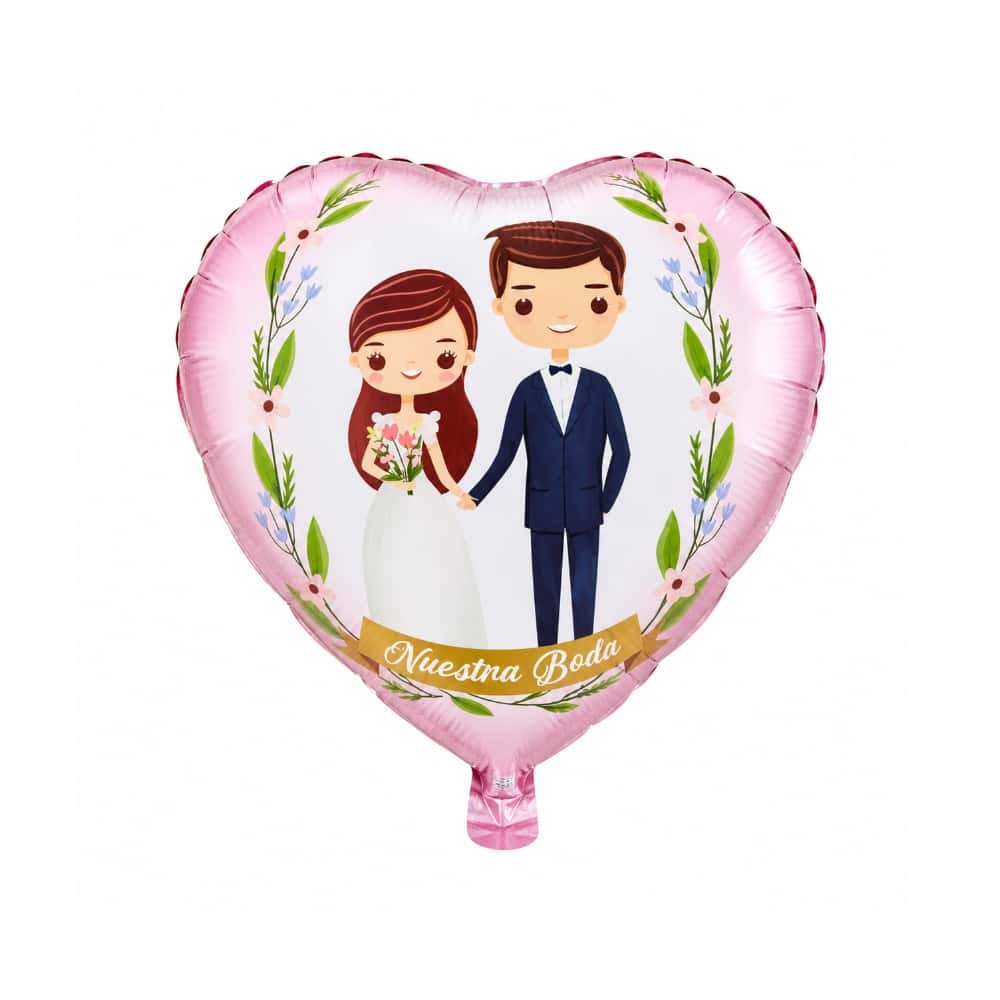 Globo en forma de corazó con cartel de Nuestra Boda Balloon (18 pulgadas) - Miniatura 1
