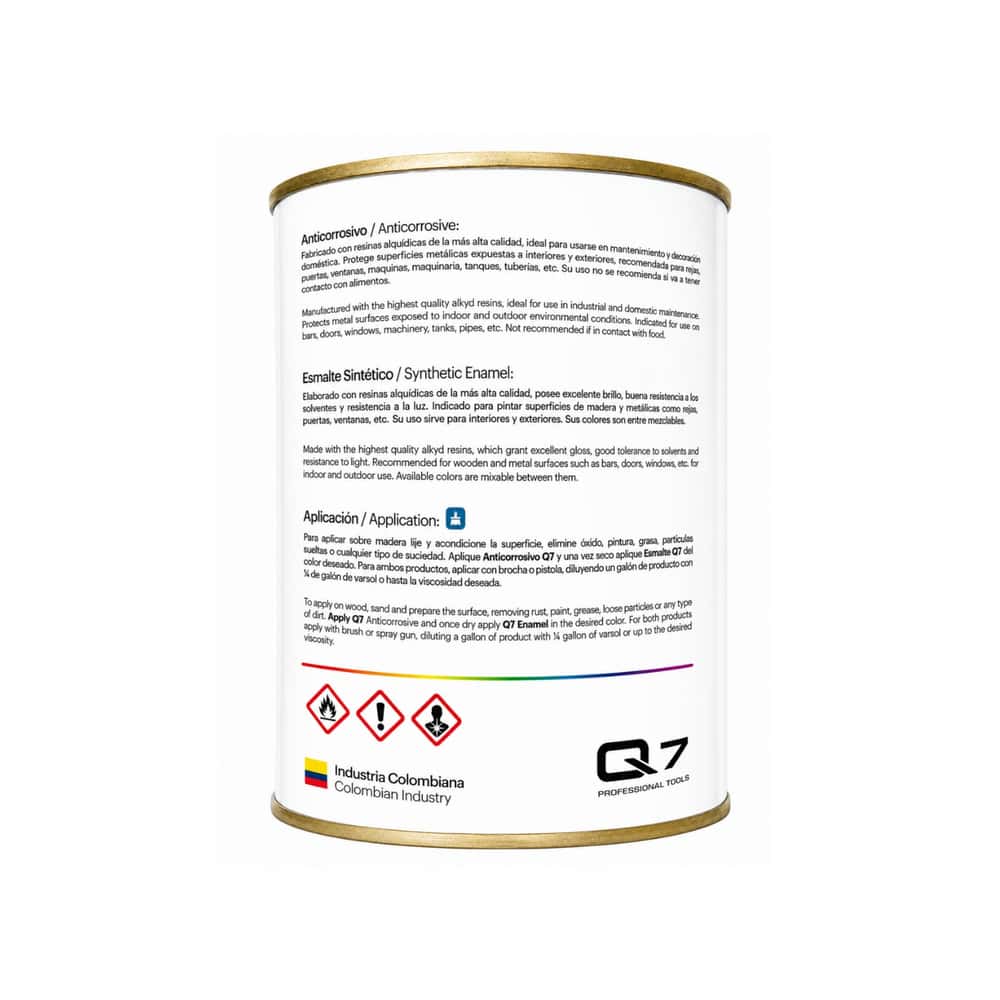 Esmalte sintético para interiores y exteriores color negro Q7 Professional Tools (4 L) - Miniatura 3