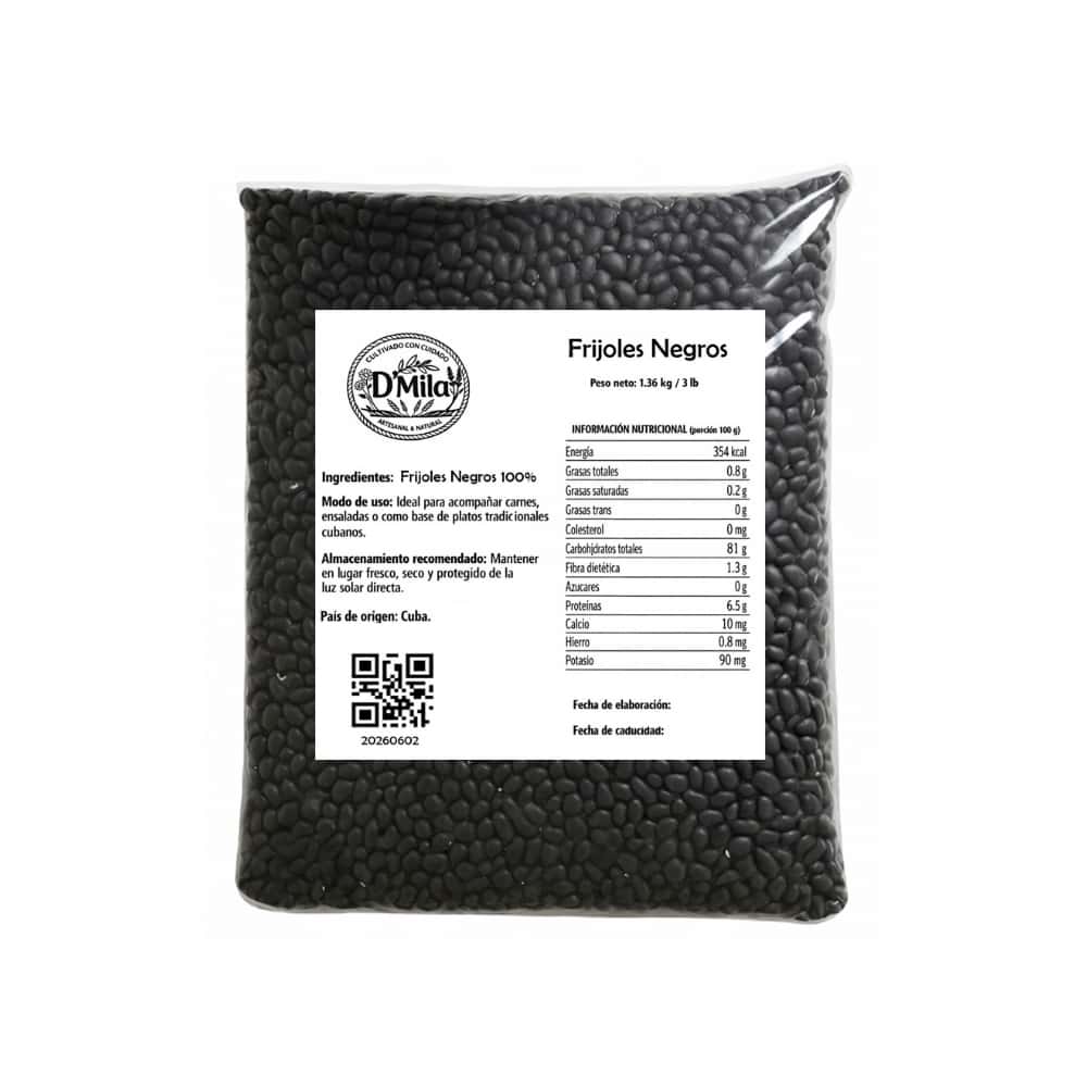Frijoles negros D'Mila (1.36 kg / 3 lb) - Miniatura 1