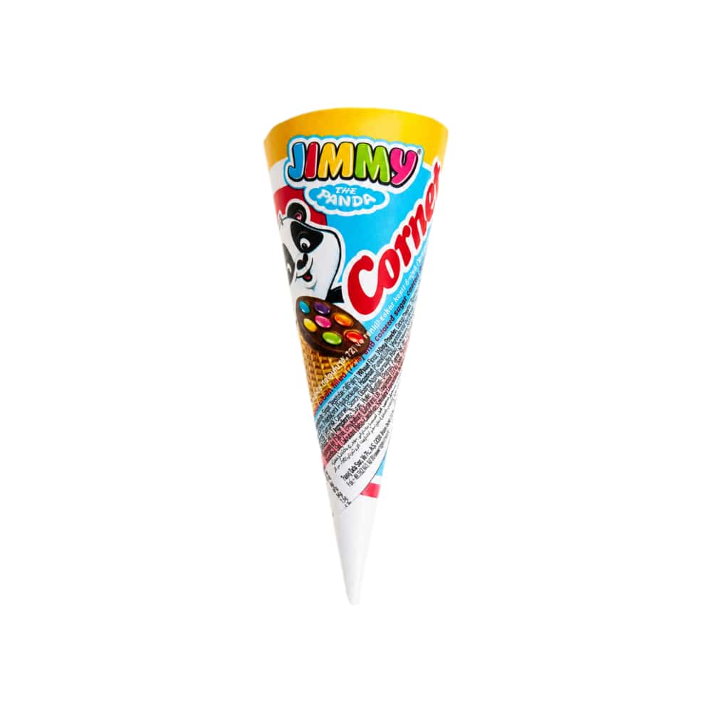Cono tipo barquillo con relleno de avellana y grajeas Jimmy Panda (25 g) - Miniatura 1