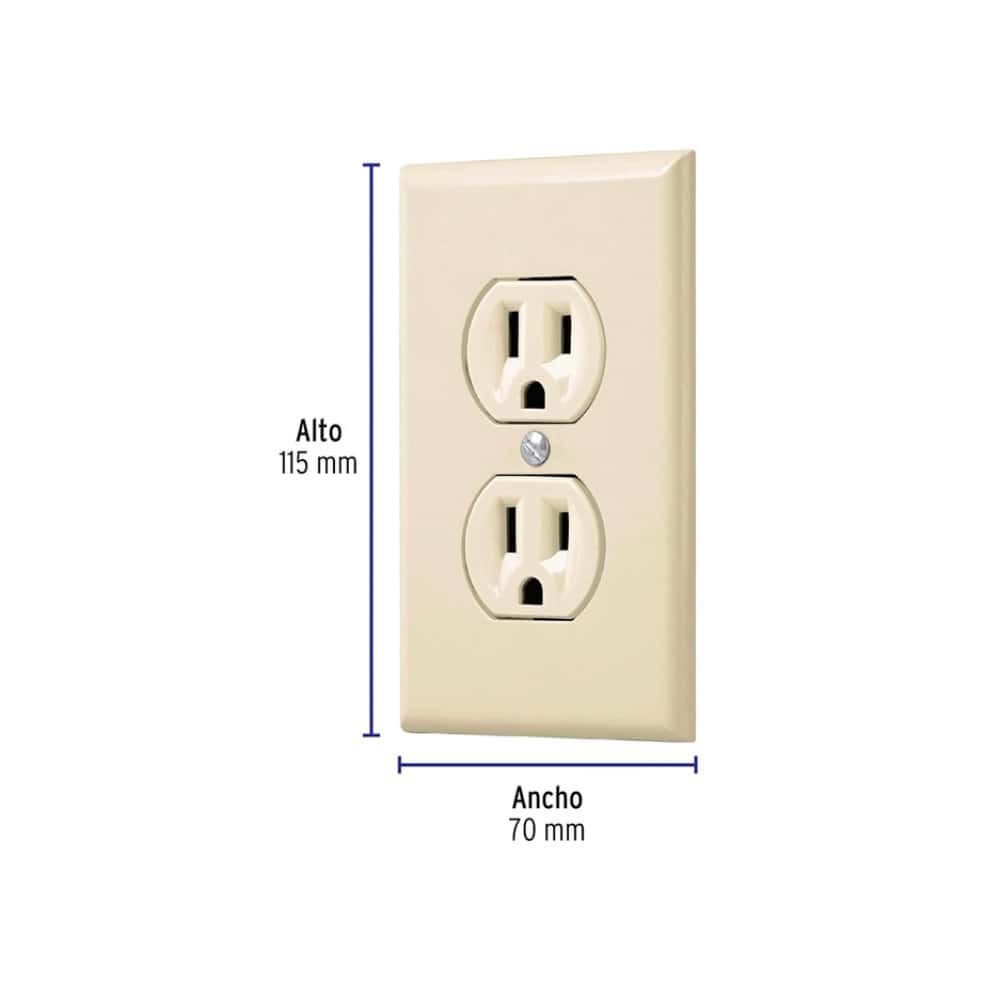 Tomacorriente universal doble beige Volteck PA-CODO-S - Miniatura 3
