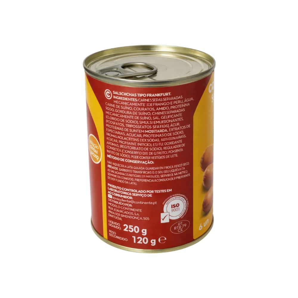 Salchichas Frankfurt en lata, sin gluten, Continente (250 g / 8.8 oz) - Miniatura 2