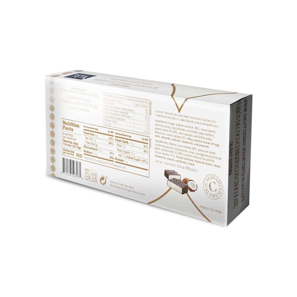 Turrón de chocolate con coco Calidad suprema YEYA (150 g / 5.3 oz) - Miniatura 4