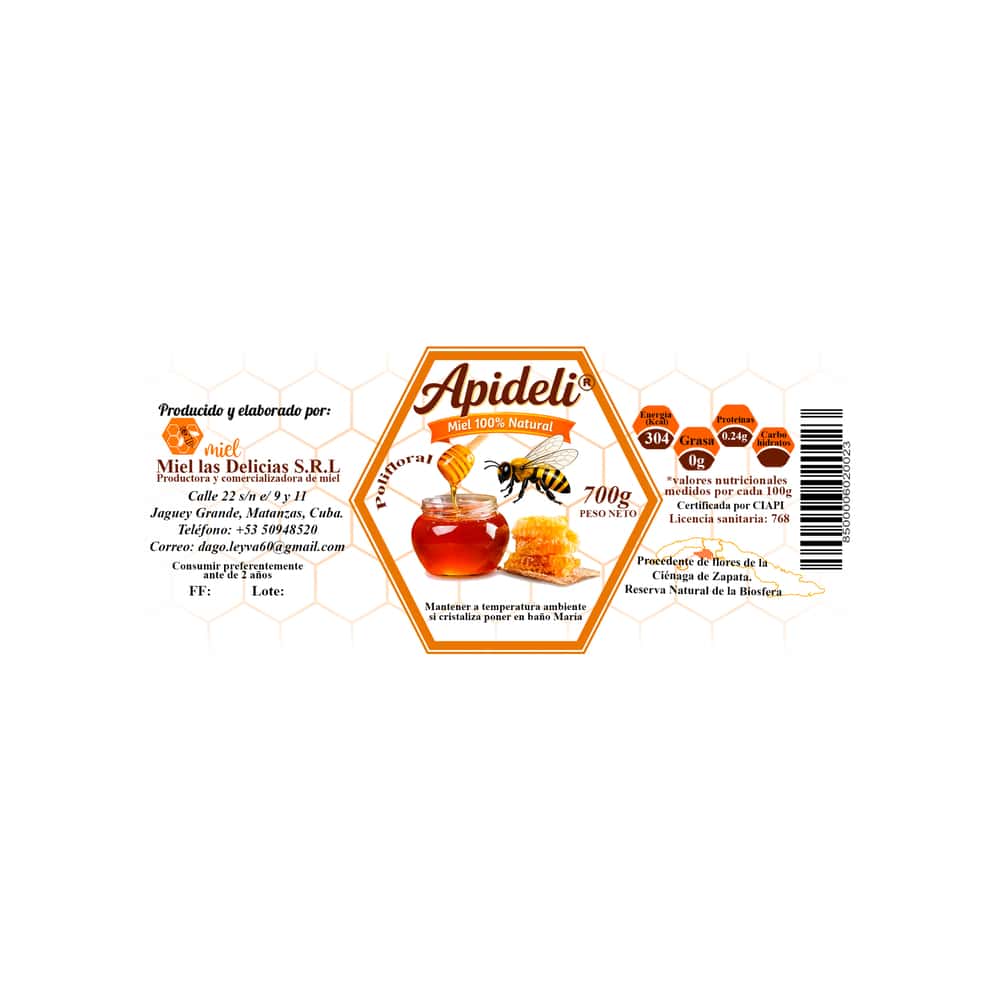 Miel de abeja natural Apideli (700 g / 1.54 lb) - Miniatura 4