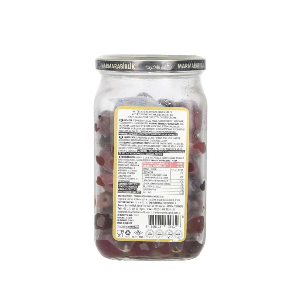 Aceitunas negras naturales en aceite y salmuera Marmarabirlik (500 g / 1.10 lb) - Miniatura 3