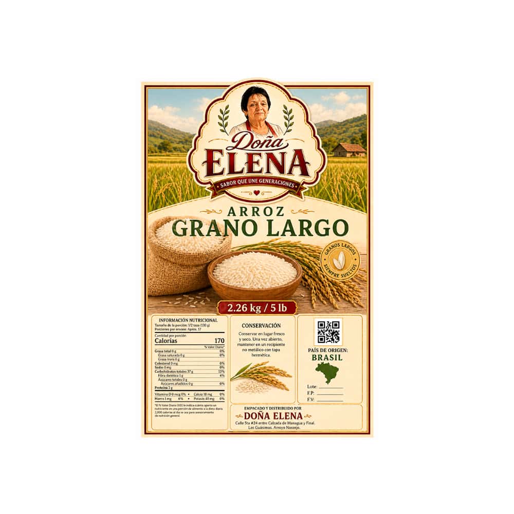 Arroz grano largo Doña Elena (2.26 kg / 5 lb) - Miniatura 2