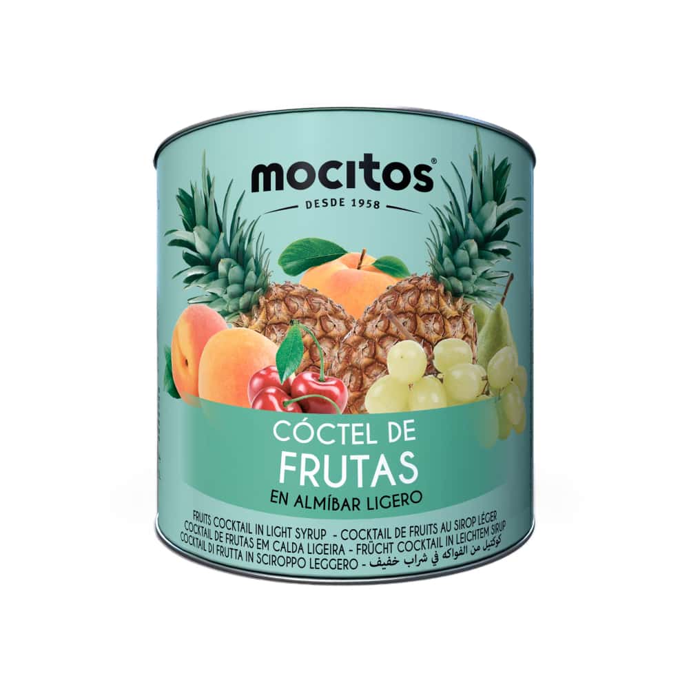 Cóctel de frutas en almíbar ligero Mocitos (2.65 kg / 5.83 lb) - Miniatura 1