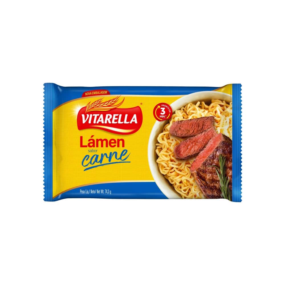 Sopa de fideos instantánea sabor a res Vitarella (74.3 g / 2.62 oz) - Miniatura 1