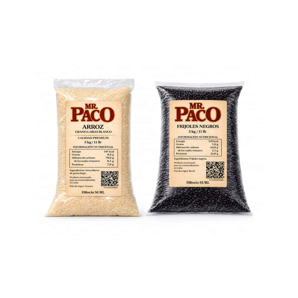 Arroz blanco grano largo Mr. Paco (5 kg / 11 lb) + Frijoles negros Mr. Paco (5 kg / 11 lb) - Miniatura 1