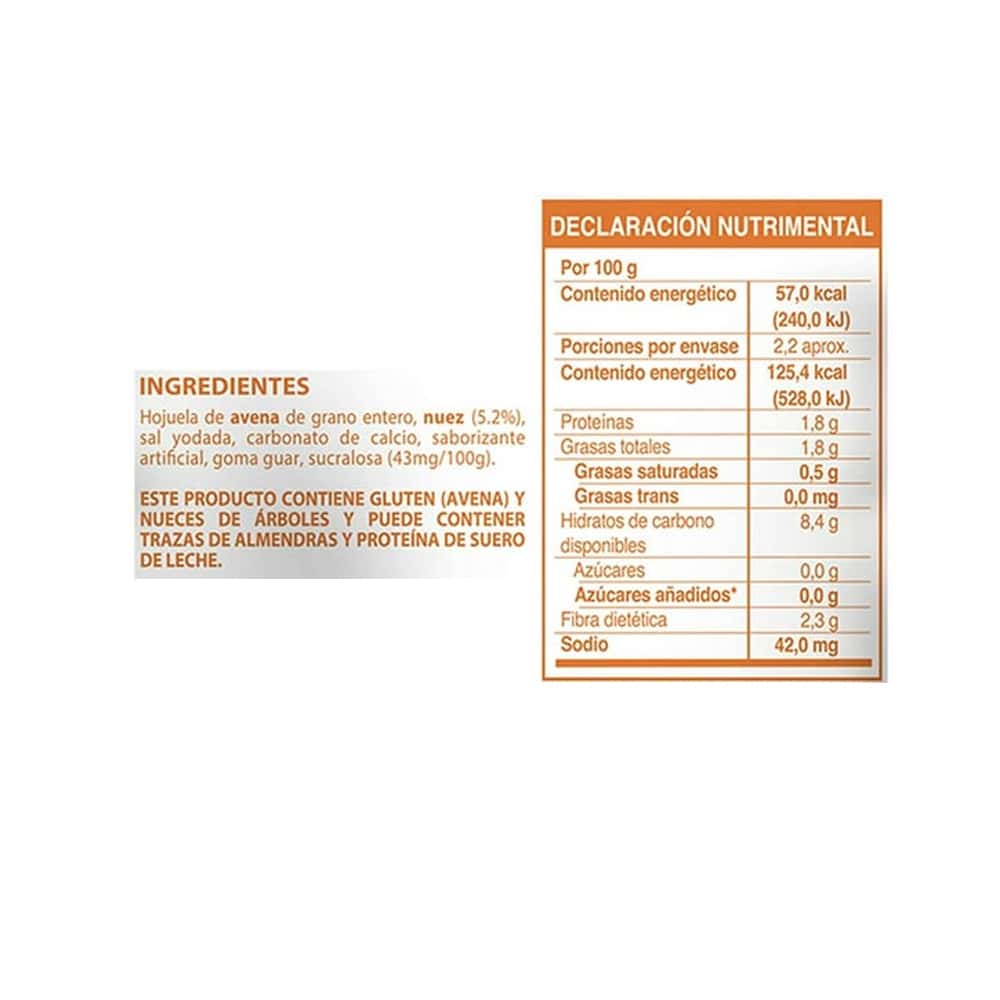 Avena integral instantánea sabor miel con nuez Granvita (35 g / 1.23 oz) - Miniatura 4