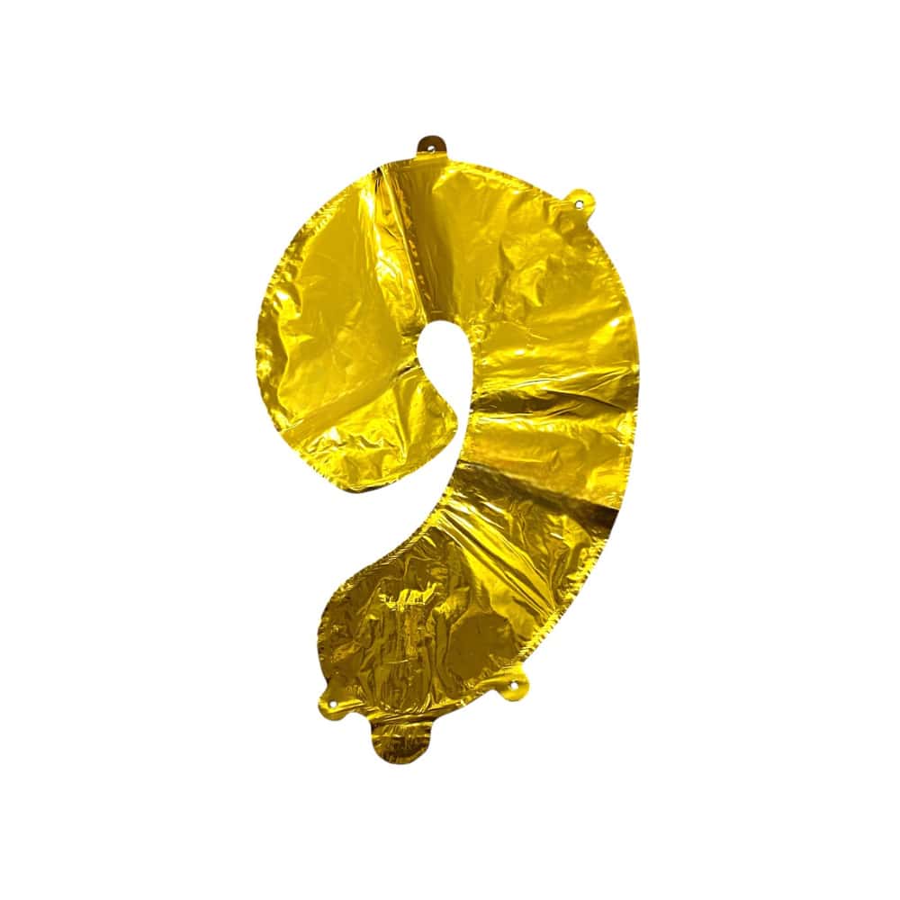 Globo dorado Número 9 Balloon (32 pulgadas) - Miniatura 2